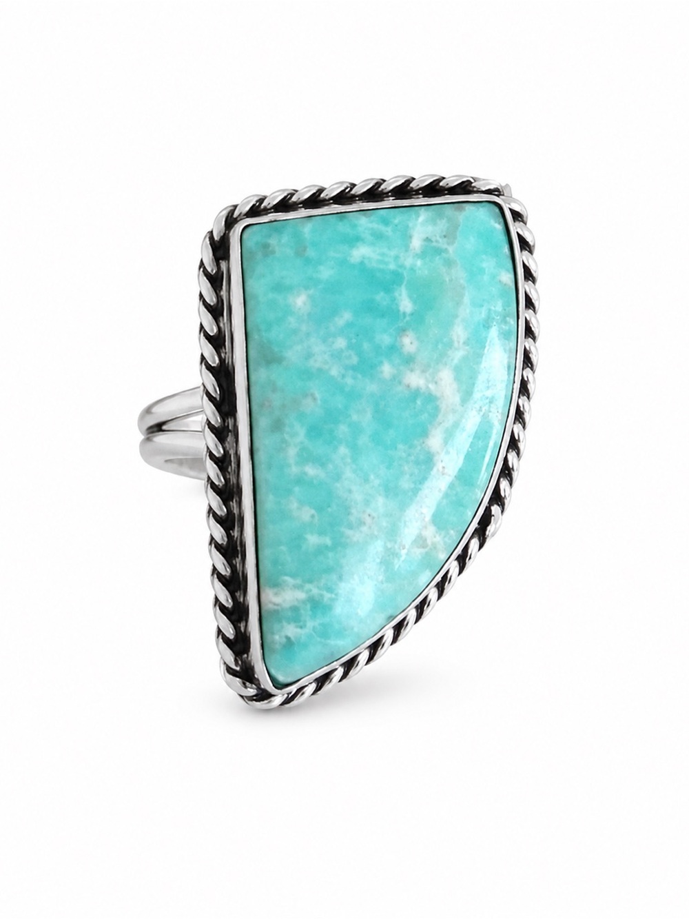 Sterling Silver Turquoise Statement Ring - Blue Green